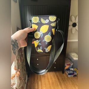 Black Floral Lemon Hydrojug Shaker Sleeve with Strap